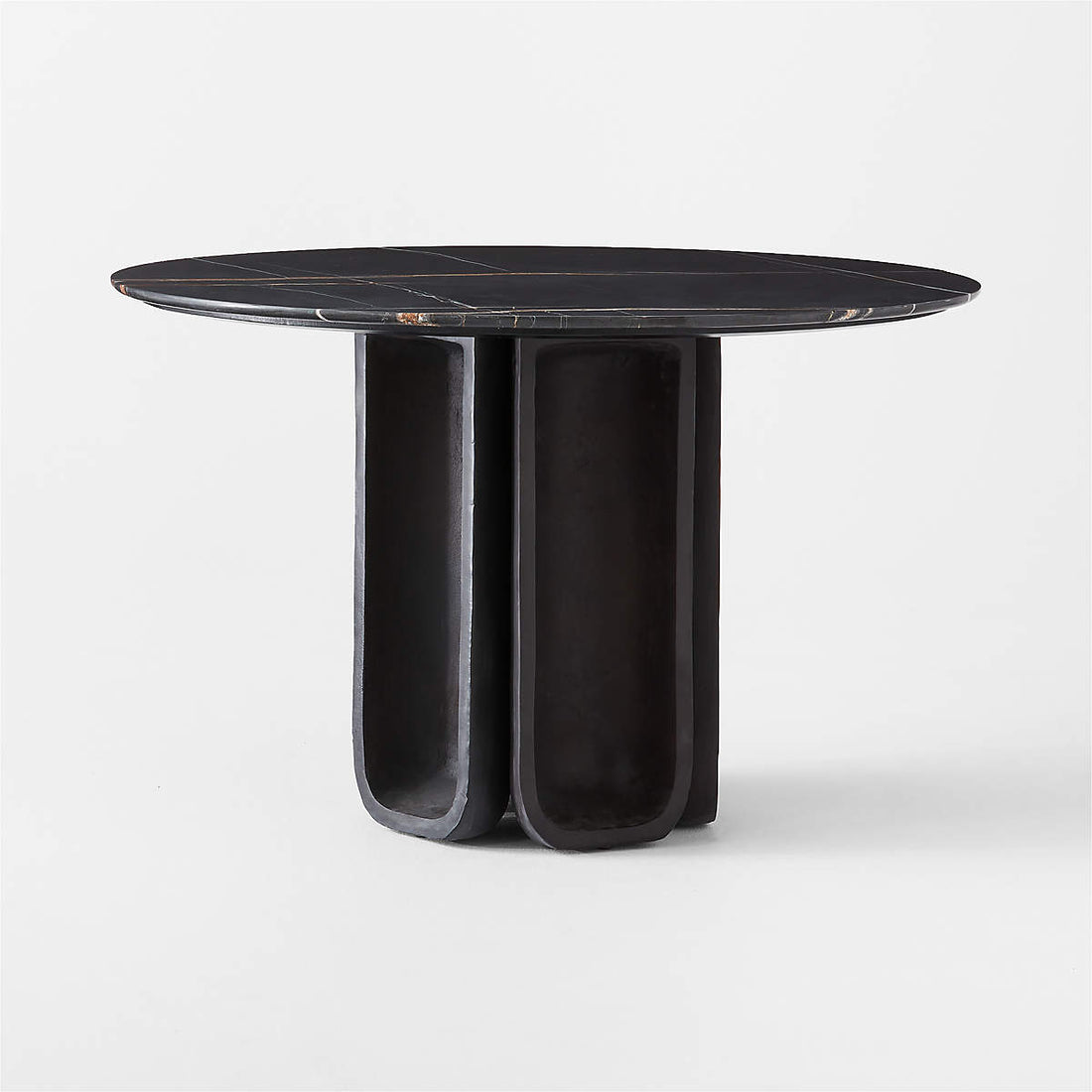 Angeli 48" Round Marble and Cast Aluminum Dining Table