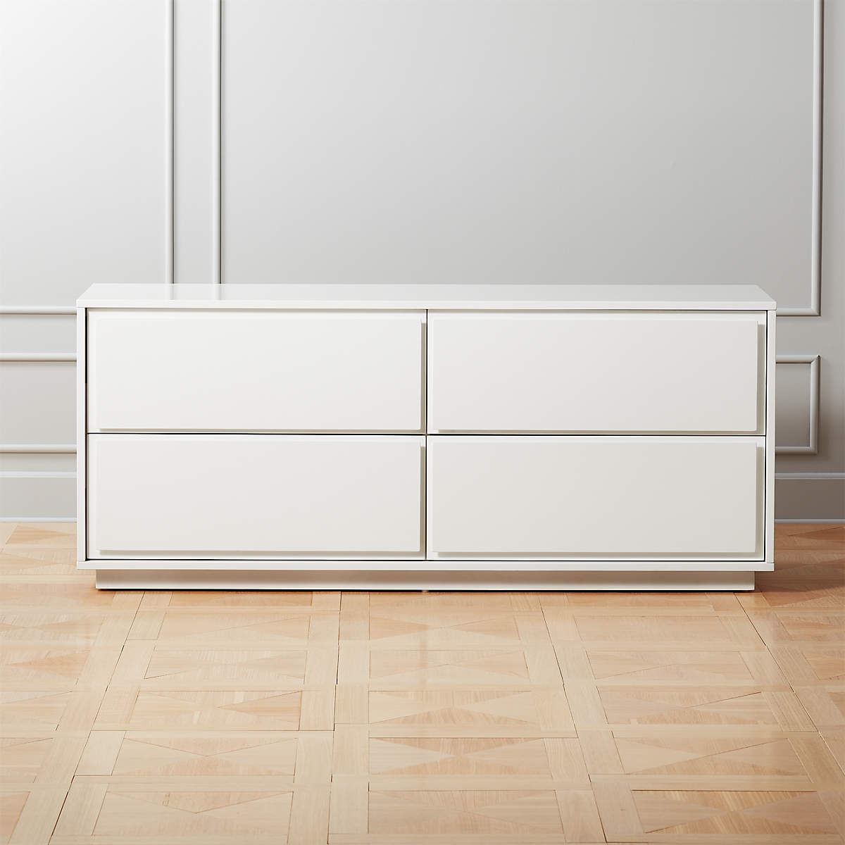 Gallery Low 4-Drawer White Dresser Gallery Low 4-Drawer White Dresser