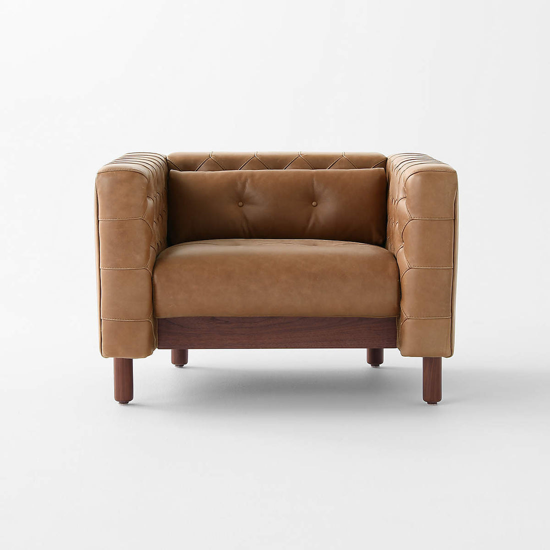 Marconi Tufted Saddle Leather Accent Chair by Gianfranco Frattini