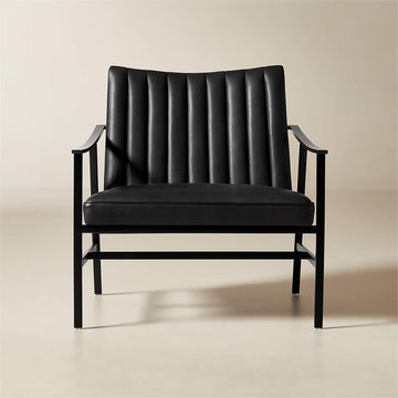 Blair Black Leather Accent Chair