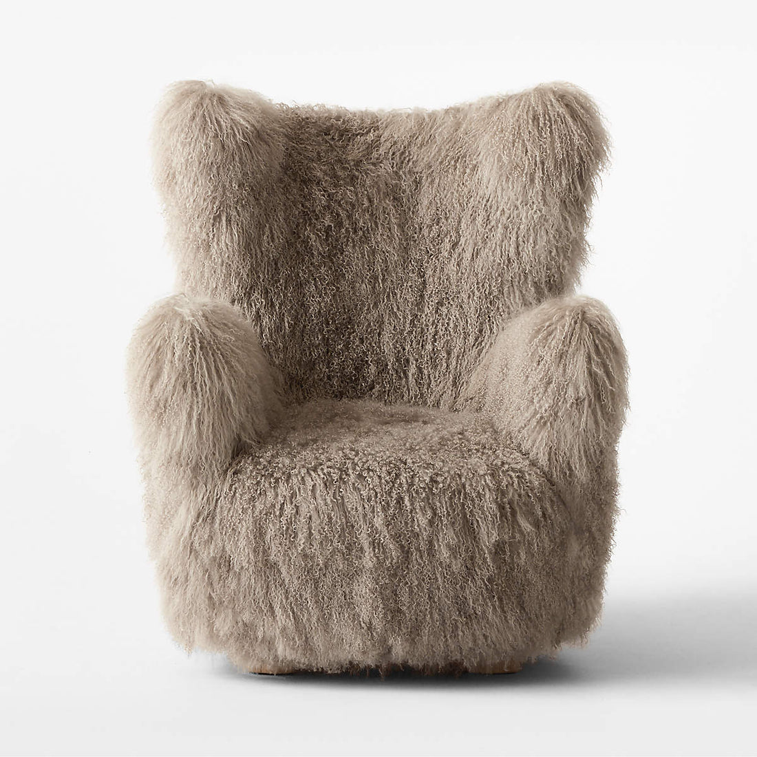 Bozzi Taupe Mongolian Sheepskin Accent Chair