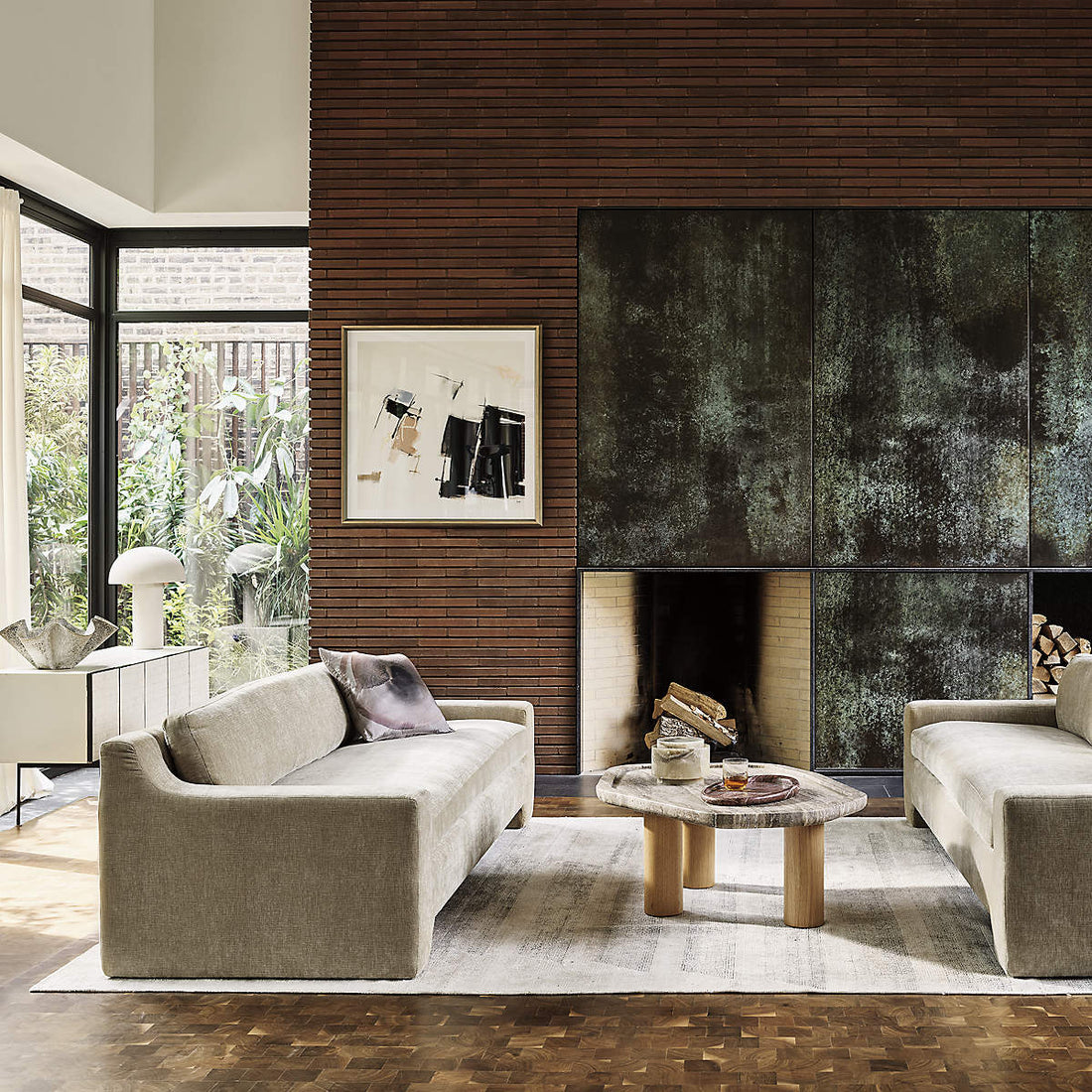 Durant Wheat Velvet Sofa