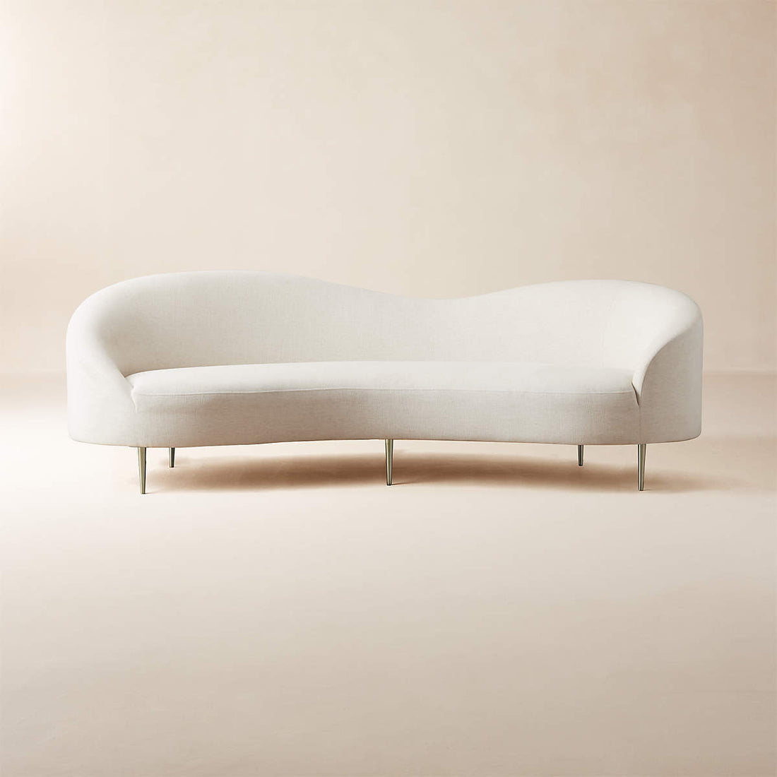 Curvo White Performance Fabric Sofa