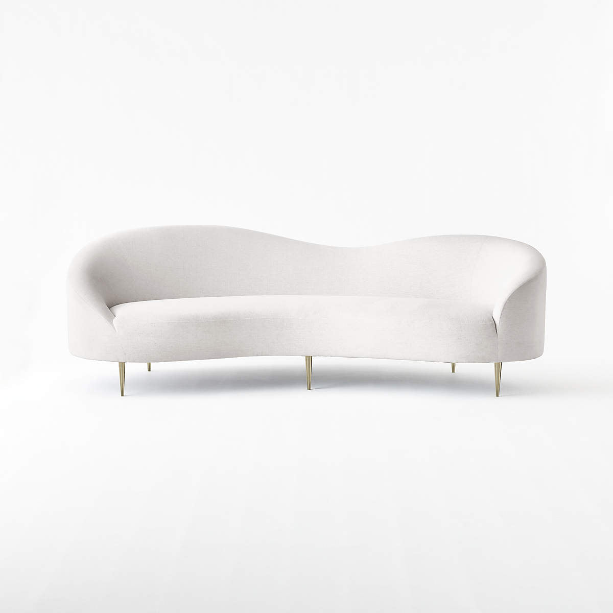 Curvo White Performance Fabric Sofa