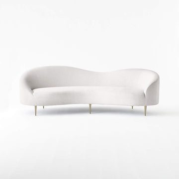 Curvo White Performance Fabric Sofa