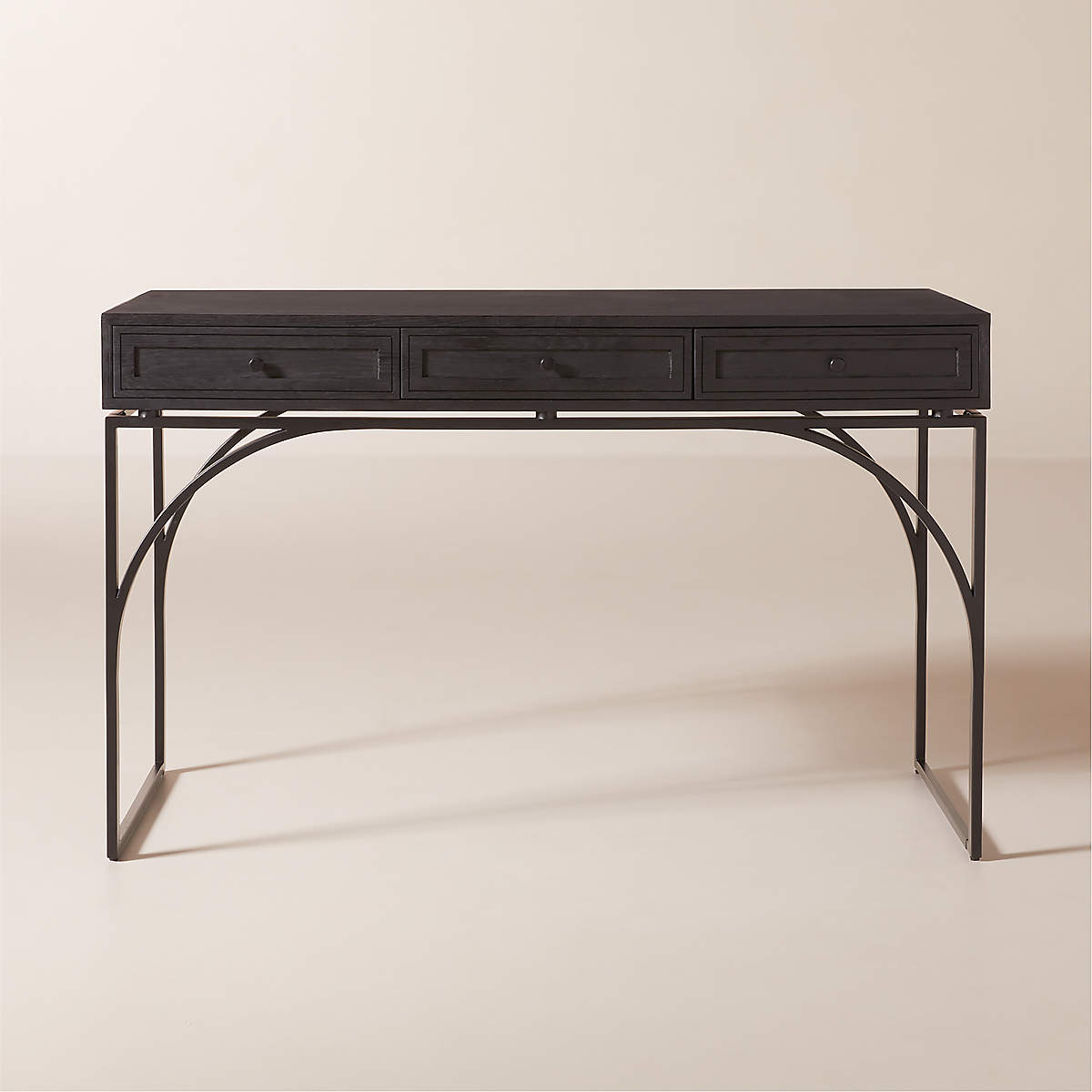 Ebony 3-drawer Black Oak Desk