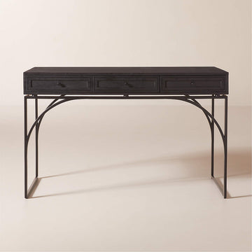 Ebony 3-drawer Black Oak Desk