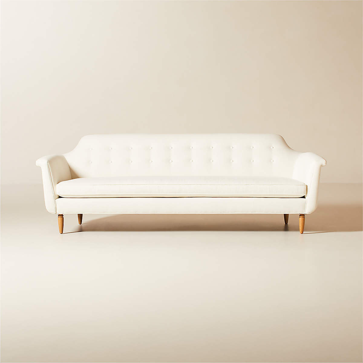 Etre Tufted White Performance Fabric Sofa