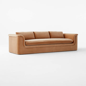 Mardones Camel Brown Velvet Sofa