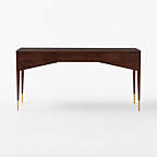 Spillo 2-drawer Brown Burl Wood Desk
