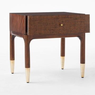 Zane Woven Raffia Nightstand with Drawer